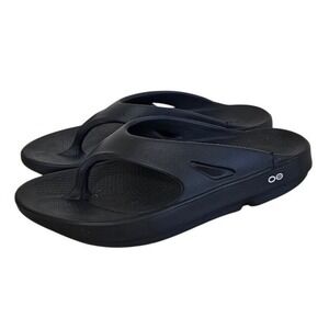 Oofos Unisex Ooriginal Sport Recovery Black Thong Sandals Size Men 11 Women 13